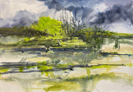 "Blues, Greens, and Rain" Giclee Print  -  11"x14"